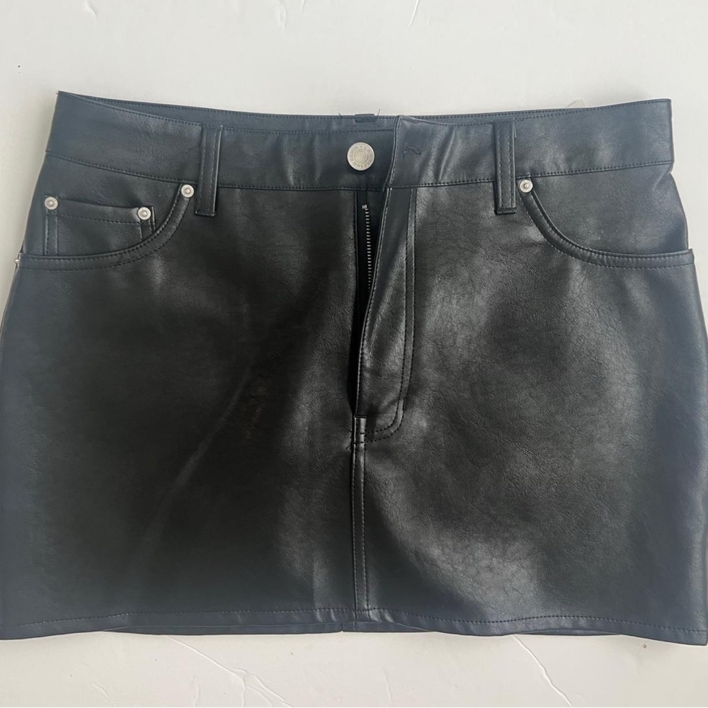 Black Faux Leather Mini Skirt